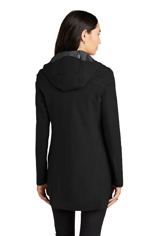 Mercer+Mettle Womens Waterproof Full Zip Hooded Rain Jacket - Deep Black