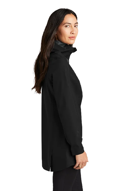 Mercer+Mettle Womens Waterproof Full Zip Hooded Rain Jacket - Deep Black