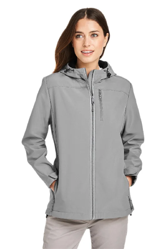 Nautica Womens Wavestorm Wind & Water Resistant Full Zip Hooded Jacket - Graphite Grey