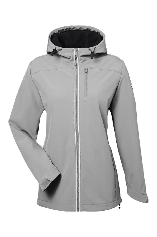 Nautica Womens Wavestorm Wind & Water Resistant Full Zip Hooded Jacket - Graphite Grey