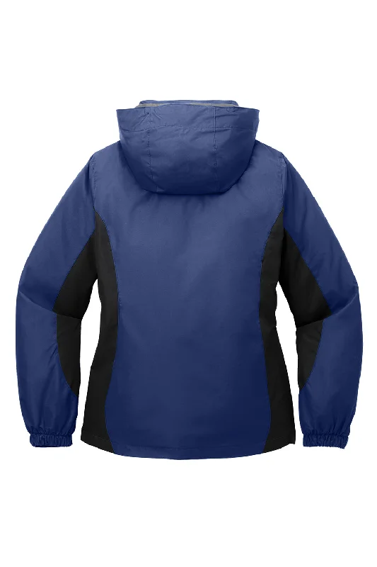 Port Authority Womens 3-in-1 Wind & Water Resistant Full Zip Hooded Jacket - Admiral Blue/Black/Magnet Grey