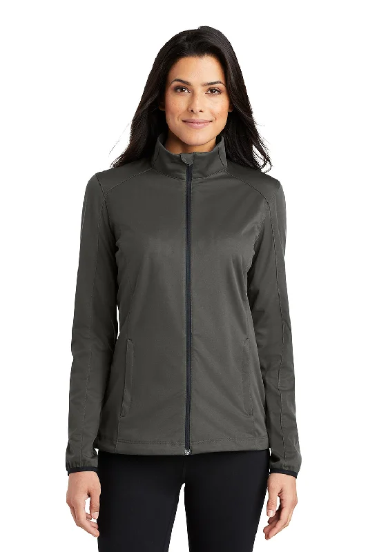 Port Authority Womens Active Wind & Water Resistant Full Zip Jacket - Steel Grey