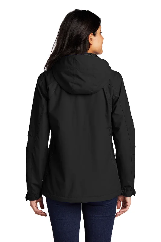 Port Authority Womens All Season II Waterproof Full Zip Hooded Jacket - Black