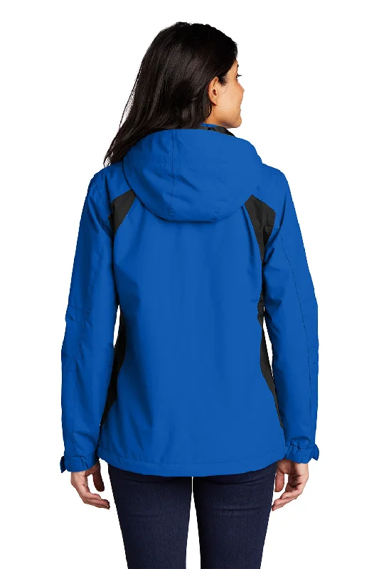 Port Authority Womens All Season II Waterproof Full Zip Hooded Jacket - Snorkel Blue/Black