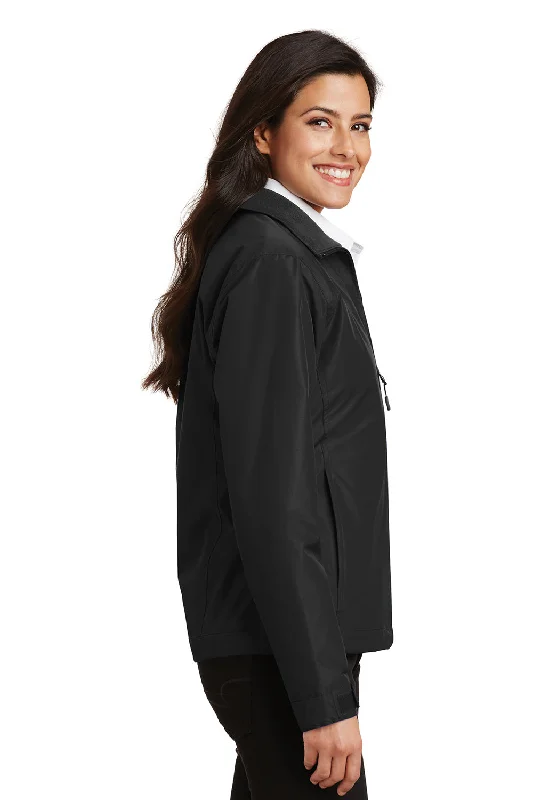 Port Authority Womens Challenger Wind & Water Resistant Full Zip Jacket - Black