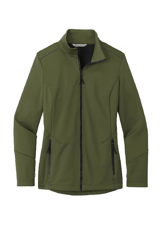 Port Authority Womens Collective Tech Waterproof Full Zip Soft Shell Jacket - Olive Green