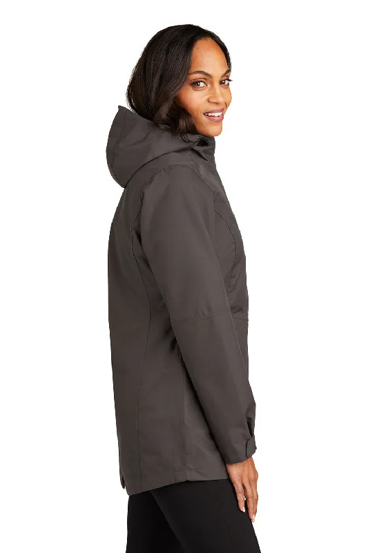 Port Authority Womens Collective Waterproof Full Zip Hooded Jacket - Graphite Grey