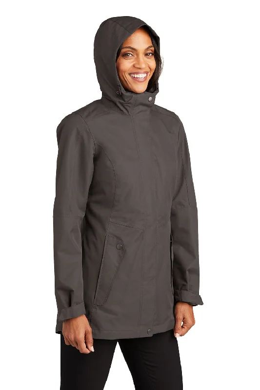 Port Authority Womens Collective Waterproof Full Zip Hooded Jacket - Graphite Grey