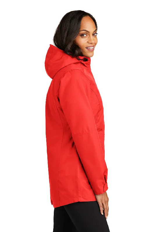 Port Authority Womens Collective Waterproof Full Zip Hooded Jacket - Pepper Red