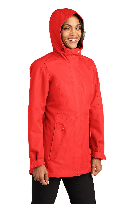 Port Authority Womens Collective Waterproof Full Zip Hooded Jacket - Pepper Red