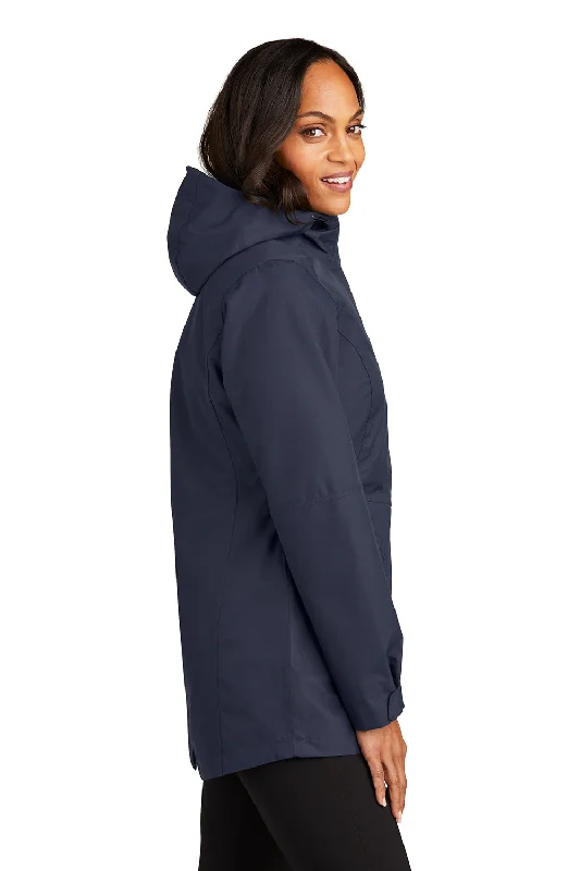 Port Authority Womens Collective Waterproof Full Zip Hooded Jacket - River Navy Blue