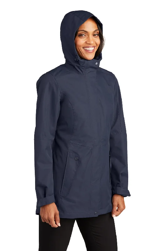 Port Authority Womens Collective Waterproof Full Zip Hooded Jacket - River Navy Blue