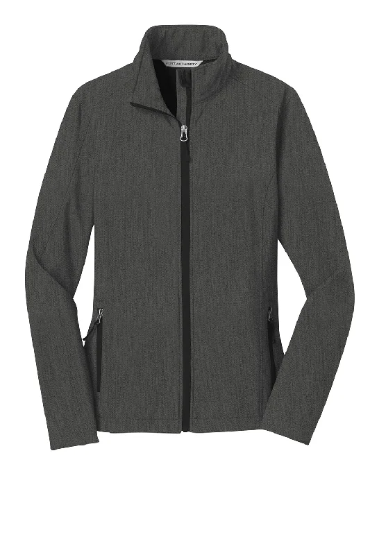 Port Authority Womens Core Wind & Water Resistant Full Zip Jacket - Heather Charcoal Black