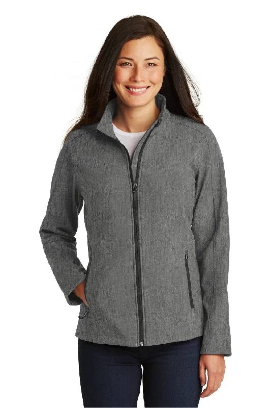 Port Authority Womens Core Wind & Water Resistant Full Zip Jacket - Heather Pearl Grey