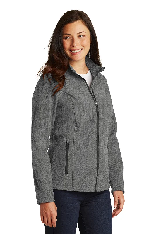 Port Authority Womens Core Wind & Water Resistant Full Zip Jacket - Heather Pearl Grey