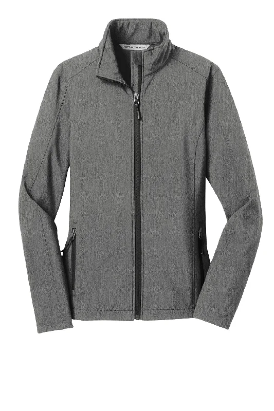 Port Authority Womens Core Wind & Water Resistant Full Zip Jacket - Heather Pearl Grey