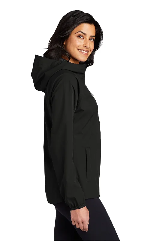 Port Authority Womens Essential Waterproof Full Zip Hooded Rain Jacket - Deep Black