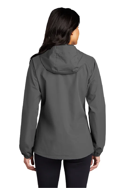 Port Authority Womens Essential Waterproof Full Zip Hooded Rain Jacket - Graphite Grey