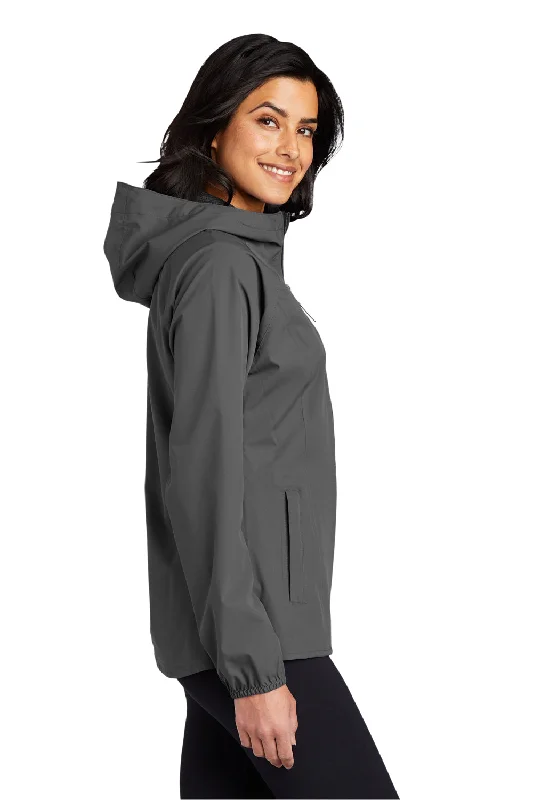 Port Authority Womens Essential Waterproof Full Zip Hooded Rain Jacket - Graphite Grey