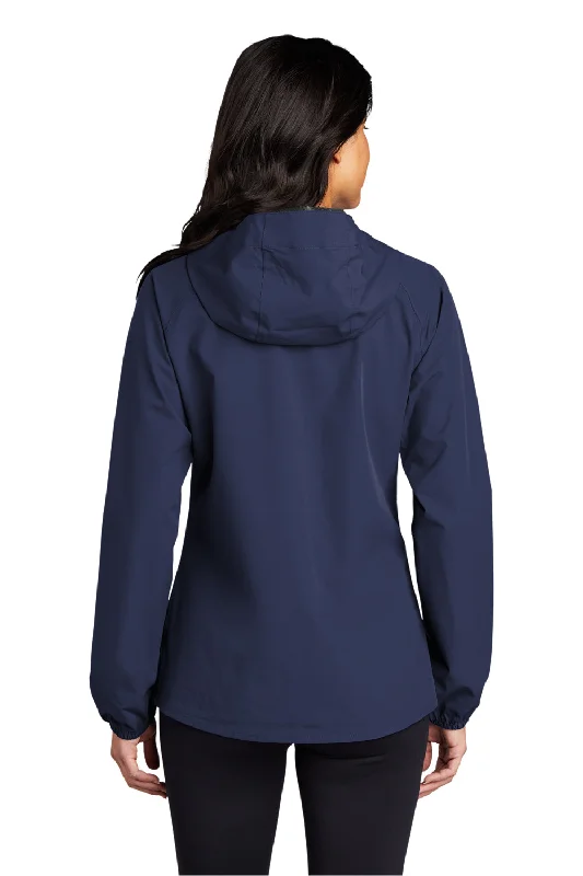 Port Authority Womens Essential Waterproof Full Zip Hooded Rain Jacket - True Navy Blue