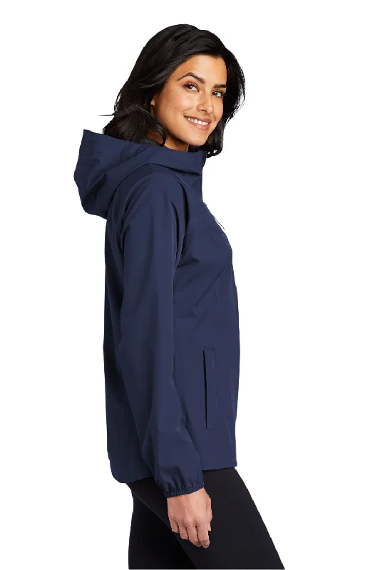 Port Authority Womens Essential Waterproof Full Zip Hooded Rain Jacket - True Navy Blue