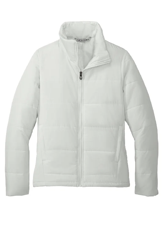 Port Authority Womens Water Resistant Full Zip Puffer Jacket - Marshmallow White