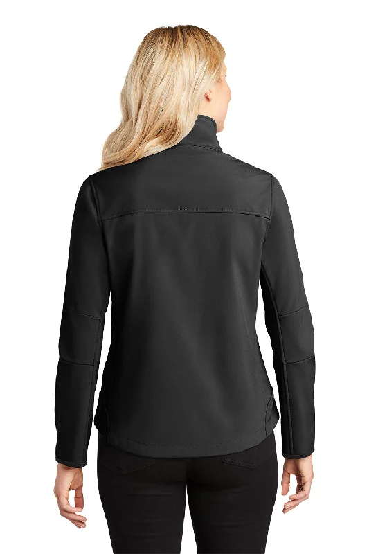 Port Authority Womens Glacier Wind & Water Resistant Full Zip Jacket - Black/Chrome Grey