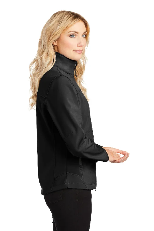 Port Authority Womens Glacier Wind & Water Resistant Full Zip Jacket - Black/Chrome Grey