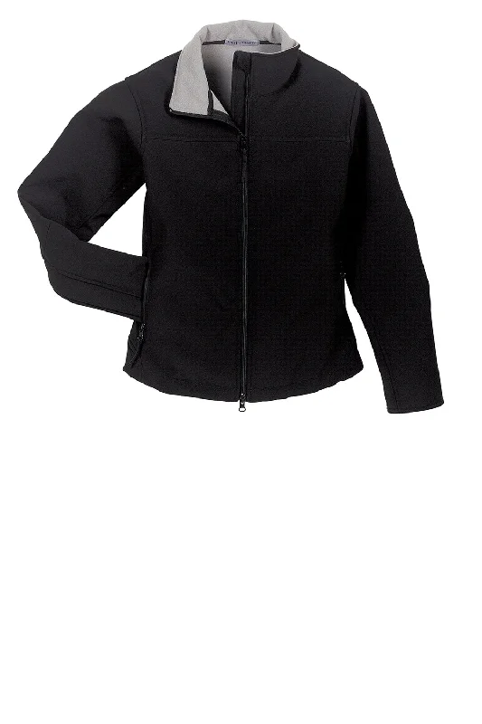 Port Authority Womens Glacier Wind & Water Resistant Full Zip Jacket - Black/Chrome Grey