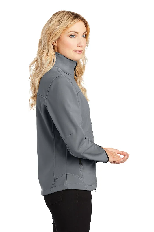 Port Authority Womens Glacier Wind & Water Resistant Full Zip Jacket - Smoke Grey/Chrome Grey