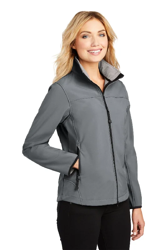 Port Authority Womens Glacier Wind & Water Resistant Full Zip Jacket - Smoke Grey/Chrome Grey