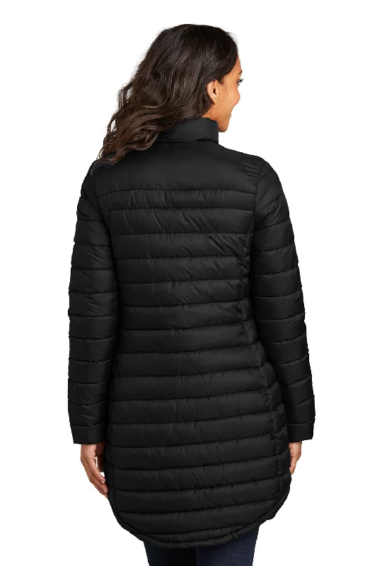 Port Authority Womens Horizon Water Resistant Full Zip Long Puffy Jacket - Deep Black