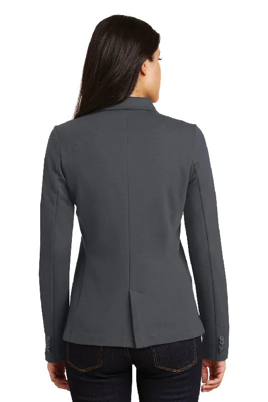 Port Authority Womens Knit Button Down Blazer - Battleship Grey