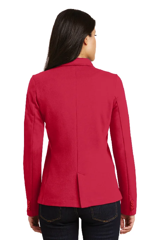 Port Authority Womens Knit Button Down Blazer - Rich Red