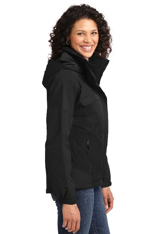 Port Authority Womens Nootka Waterproof Full Zip Hooded Jacket - Black