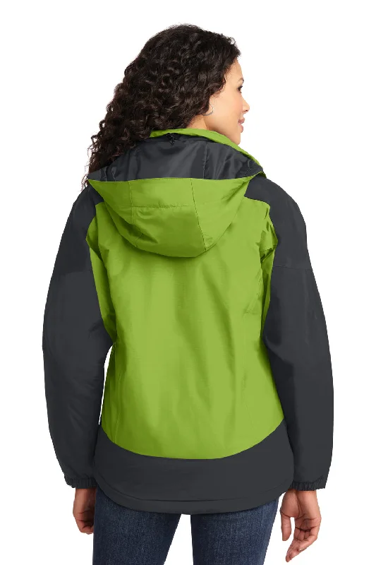 Port Authority Womens Nootka Waterproof Full Zip Hooded Jacket - Bright Pistachio Green/Graphite Grey - Closeout