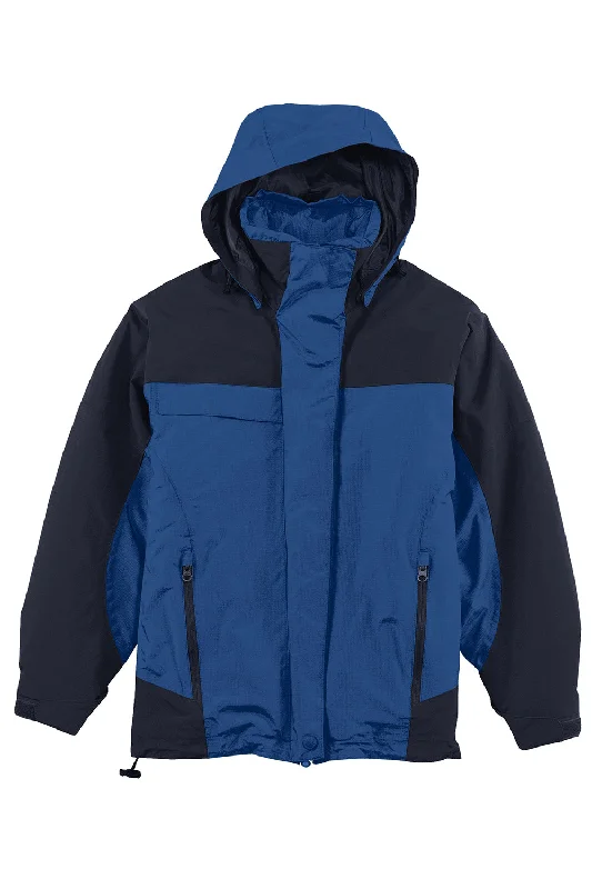 Port Authority Womens Nootka Waterproof Full Zip Hooded Jacket - Regatta Blue/Navy Blue