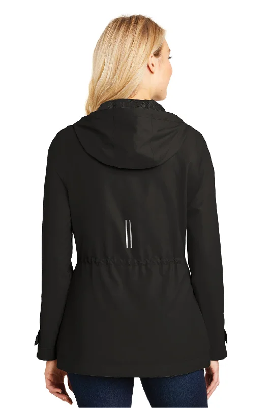 Port Authority Womens Northwest Slicker Waterproof Full Zip Hooded Jacket - Black