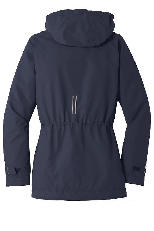 Port Authority Womens Northwest Slicker Waterproof Full Zip Hooded Jacket - Navy Blue