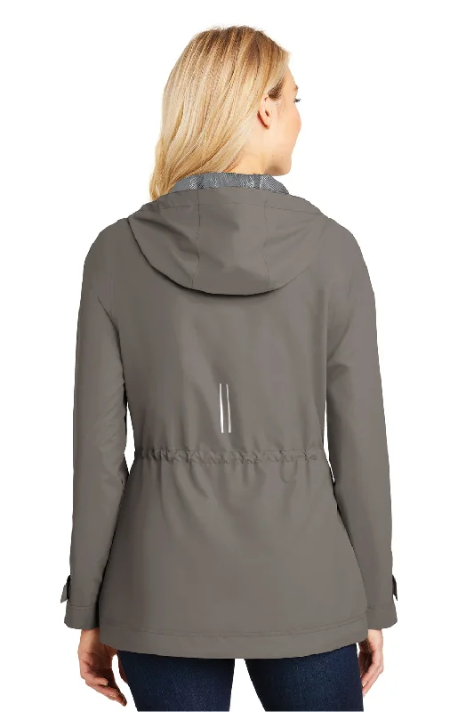 Port Authority Womens Northwest Slicker Waterproof Full Zip Hooded Jacket - Northern Grey