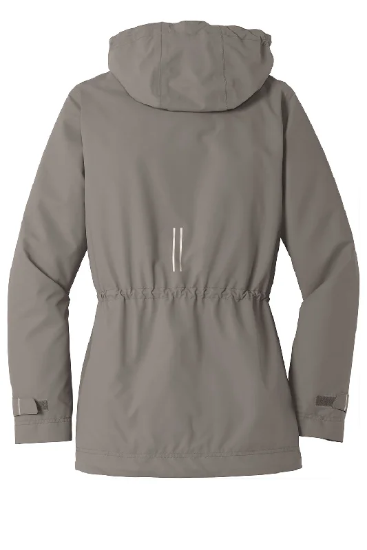 Port Authority Womens Northwest Slicker Waterproof Full Zip Hooded Jacket - Northern Grey