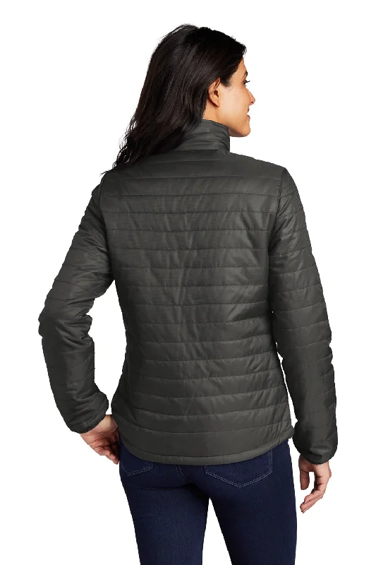 Port Authority Womens Water Resistant Packable Puffy Full Zip Jacket - Sterling Grey/Graphite Grey