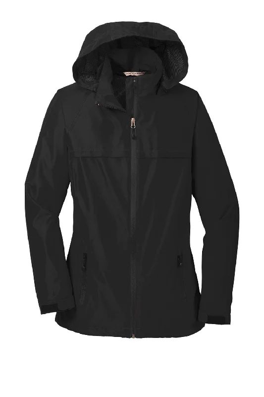 Port Authority Womens Torrent Waterproof Full Zip Hooded Jacket - Black