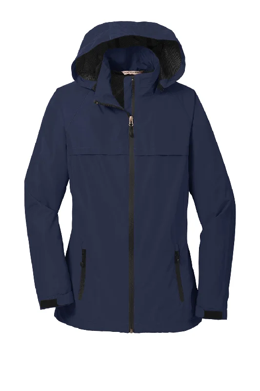 Port Authority Womens Torrent Waterproof Full Zip Hooded Jacket - True Navy Blue