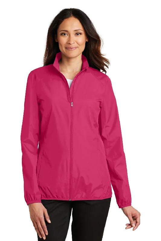 Port Authority Womens Zephyr Wind & Water Resistant Full Zip Jacket - Azalea Pink - Closeout