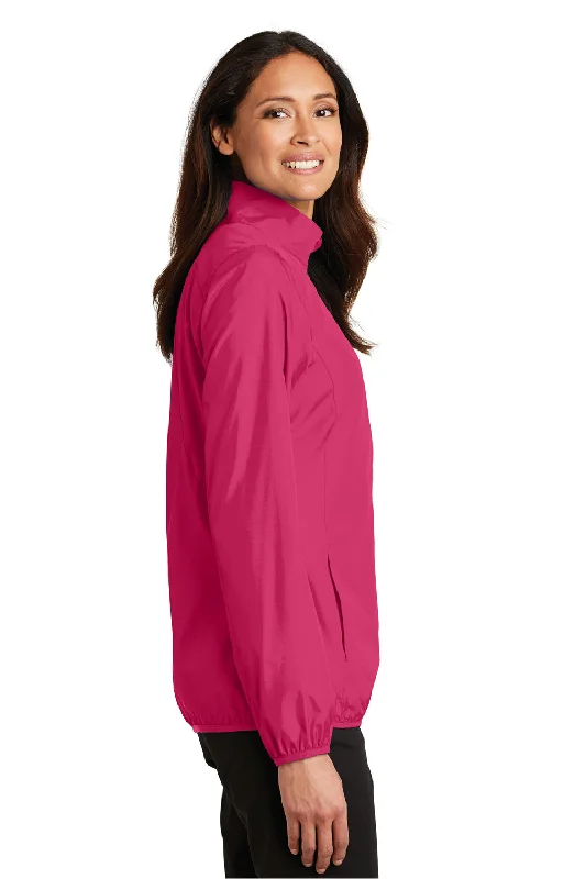 Port Authority Womens Zephyr Wind & Water Resistant Full Zip Jacket - Azalea Pink - Closeout