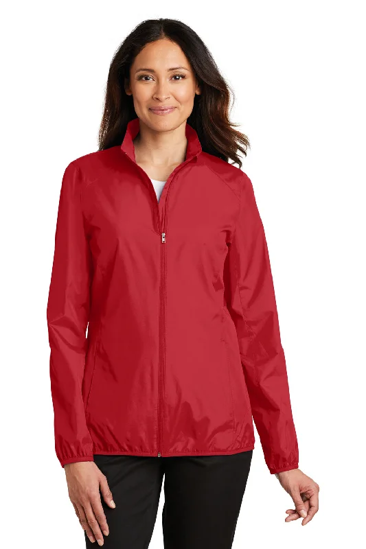 Port Authority Womens Zephyr Wind & Water Resistant Full Zip Jacket - Rich Red - Closeout