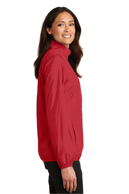 Port Authority Womens Zephyr Wind & Water Resistant Full Zip Jacket - Rich Red - Closeout