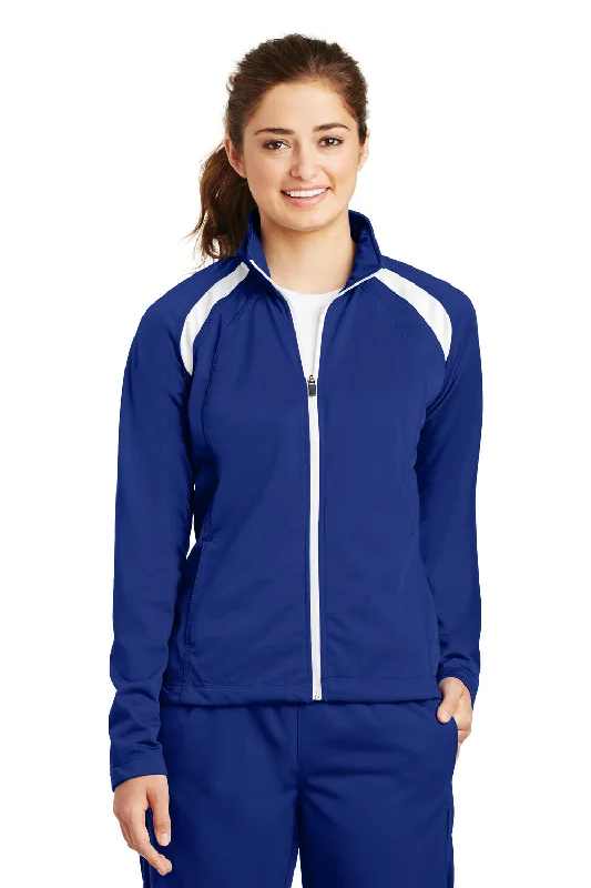 Sport-Tek Womens Full Zip Track Jacket - True Royal Blue/White