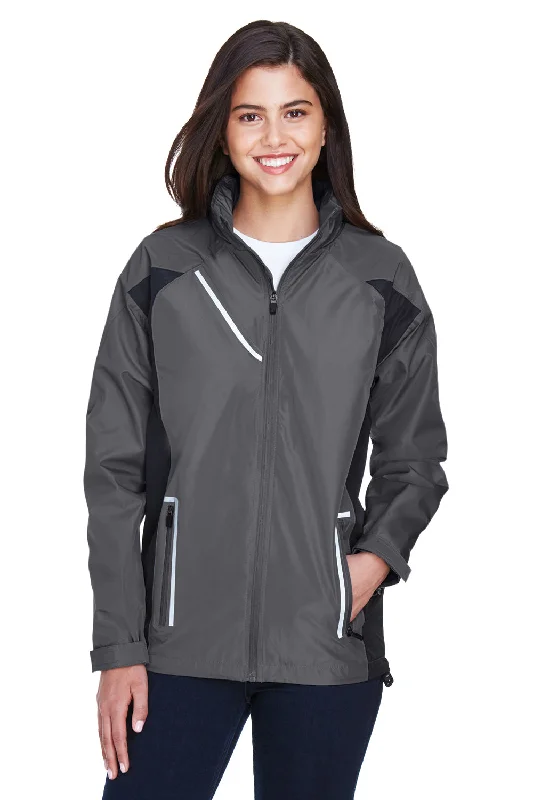 Team 365 Womens Dominator Waterproof Full Zip Hooded Jacket - Graphite Grey